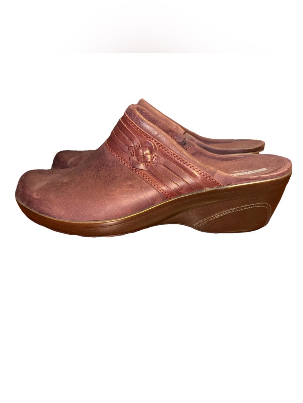 Clarks Collection Leather Clogs Marion Jess Mahogany Size 10 Retails $89 EUC